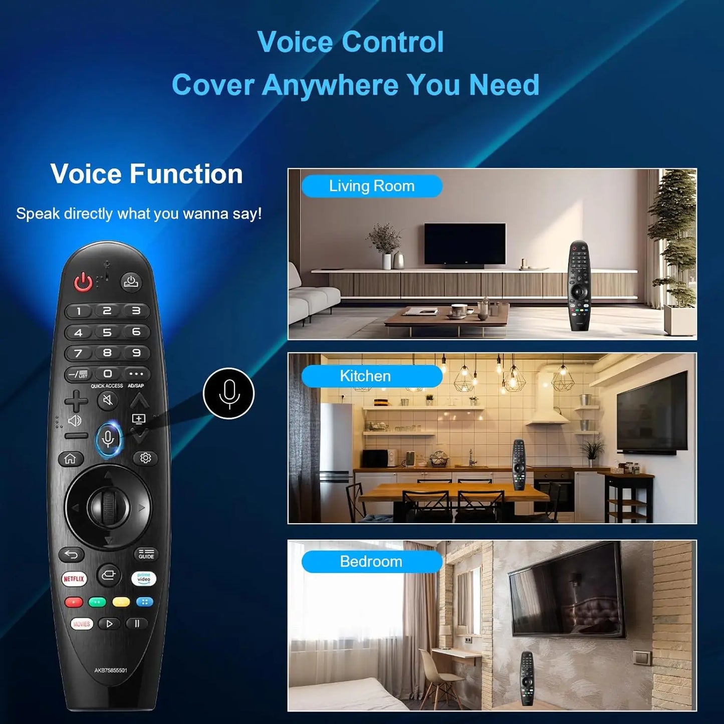 New AN MR20GA AKB75855501 voice pointer remote for smart TV compatible with many models easy operation control tool
