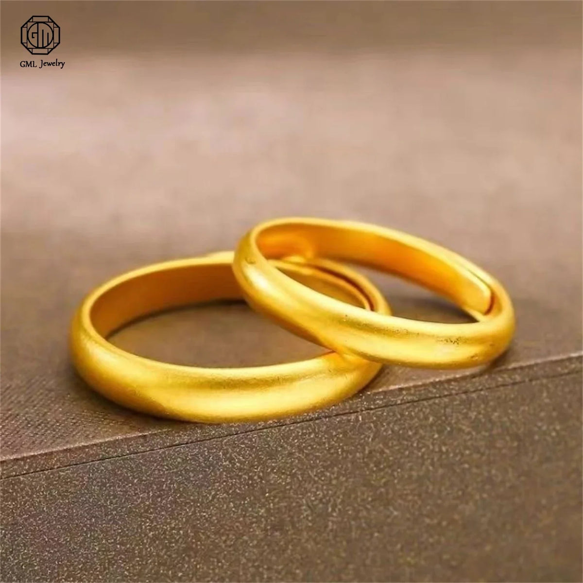 Sand Gold Adjustable Ring Matte Wide Band Openable Fade Resistant Unisex Couple Jewelry Solid Minimalist Gift