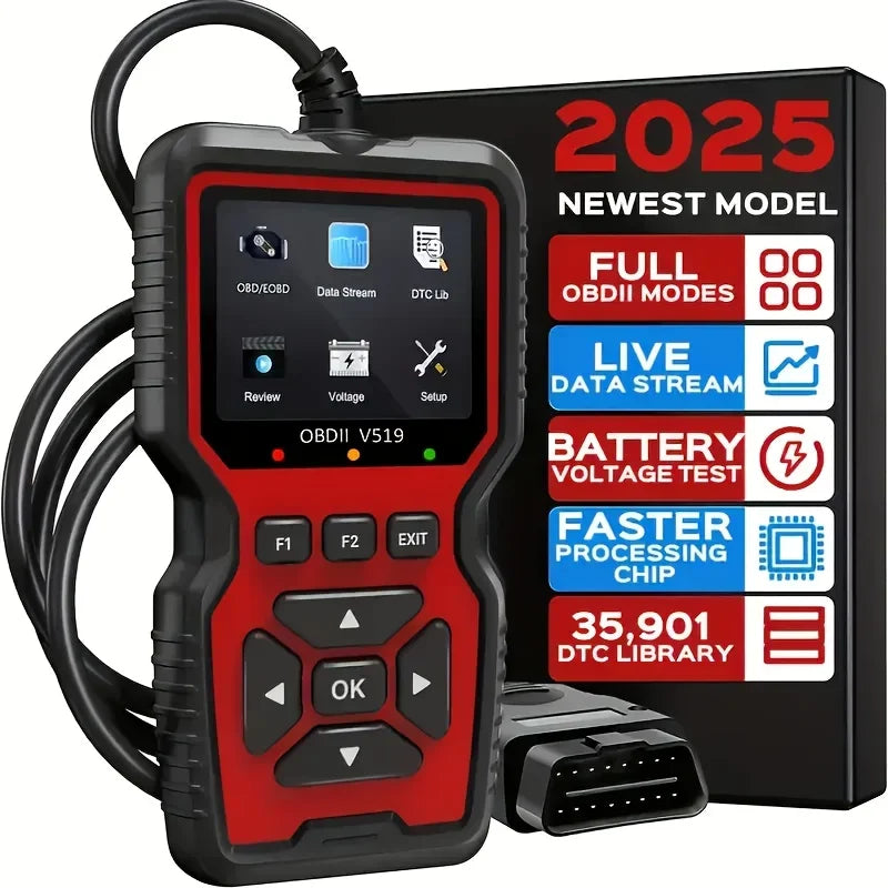 Scanner Code Reader Car Diagnostic Tool Engine Fault Code Reader for Turn V519 OBD2 Scanner Handheld Vehicle Inspection