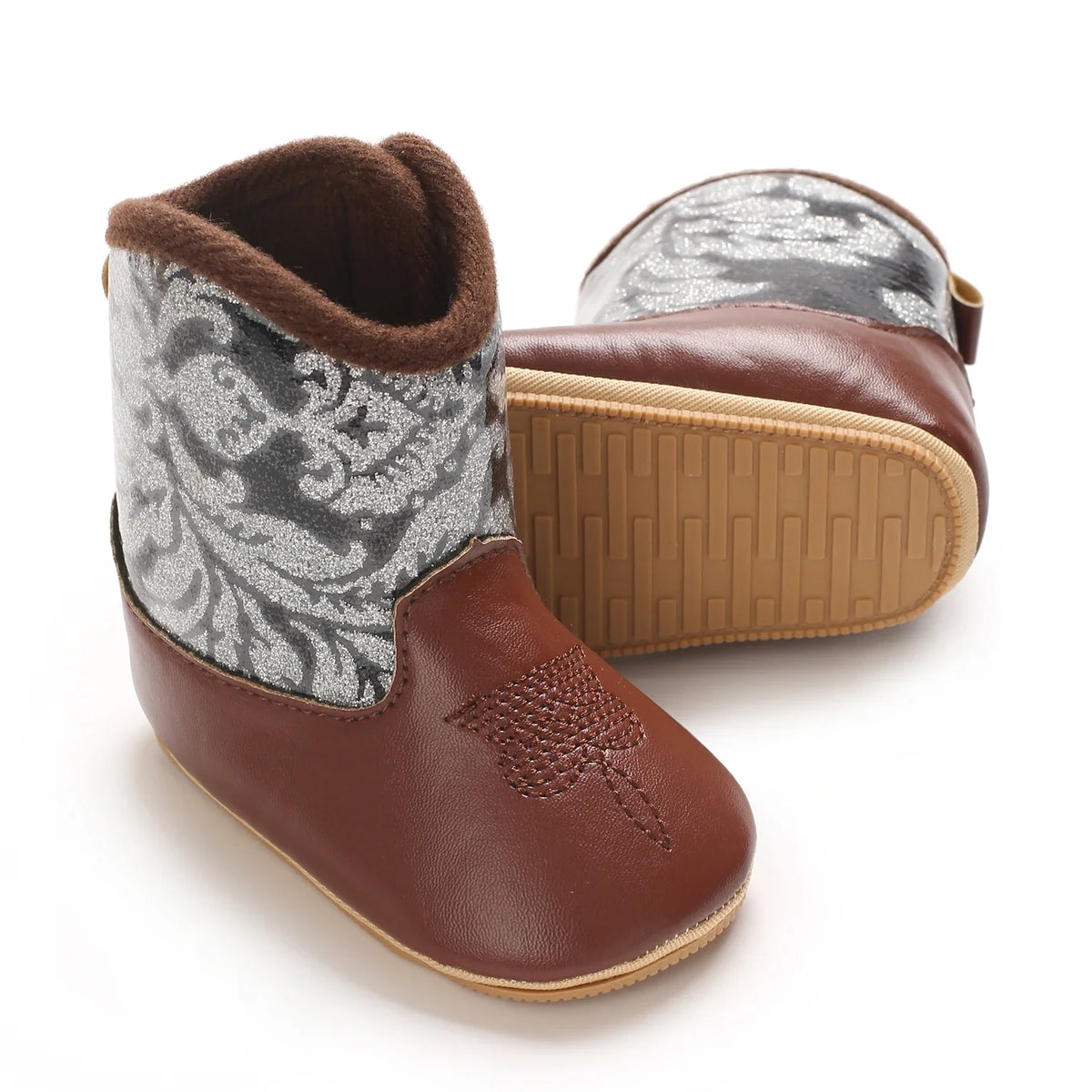 Baby Boys Girls Winter Boots 0-12 Months Western Denim First Walkers Warm Casual Fashion