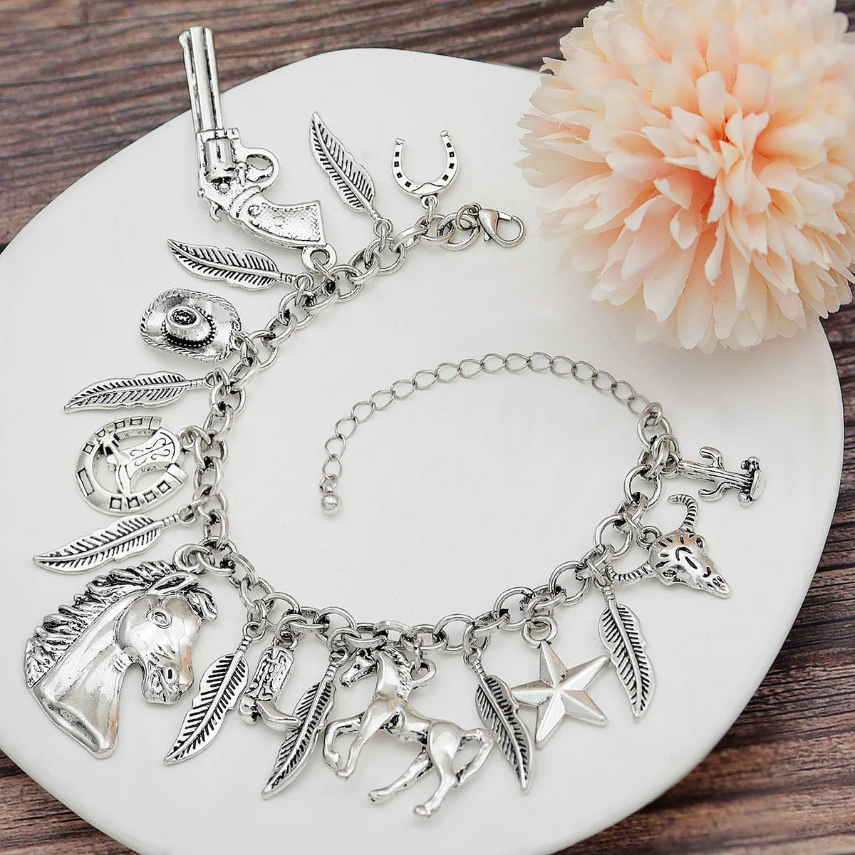 Clearance_Cat Pendant Charm Chain Link Bracelets For Women Cowgirl Cuff Bangles Fashion Jewelry Egyptian Bastet Pulseira Accesso
