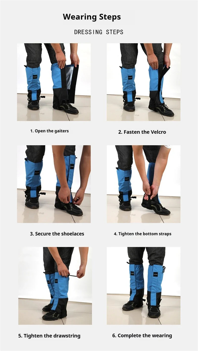 Durable Waterproof Leg Gaiters Hiking Hunting Camping Climb Boots Leggings Covers Outdoor Hunting Winter Snow Skiing Leg Warmers
