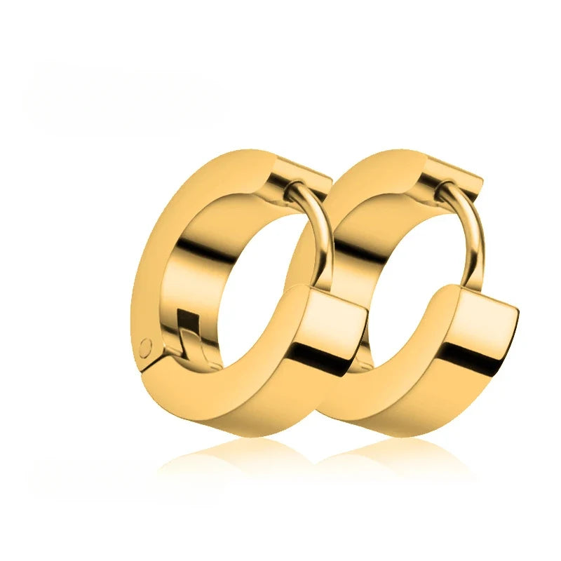 1 Pairs Fake Ear Clip Hoop Earrings for Men and Women Stainless Steel Painless Non Piercing Fake Earrings Jewelry Gifts