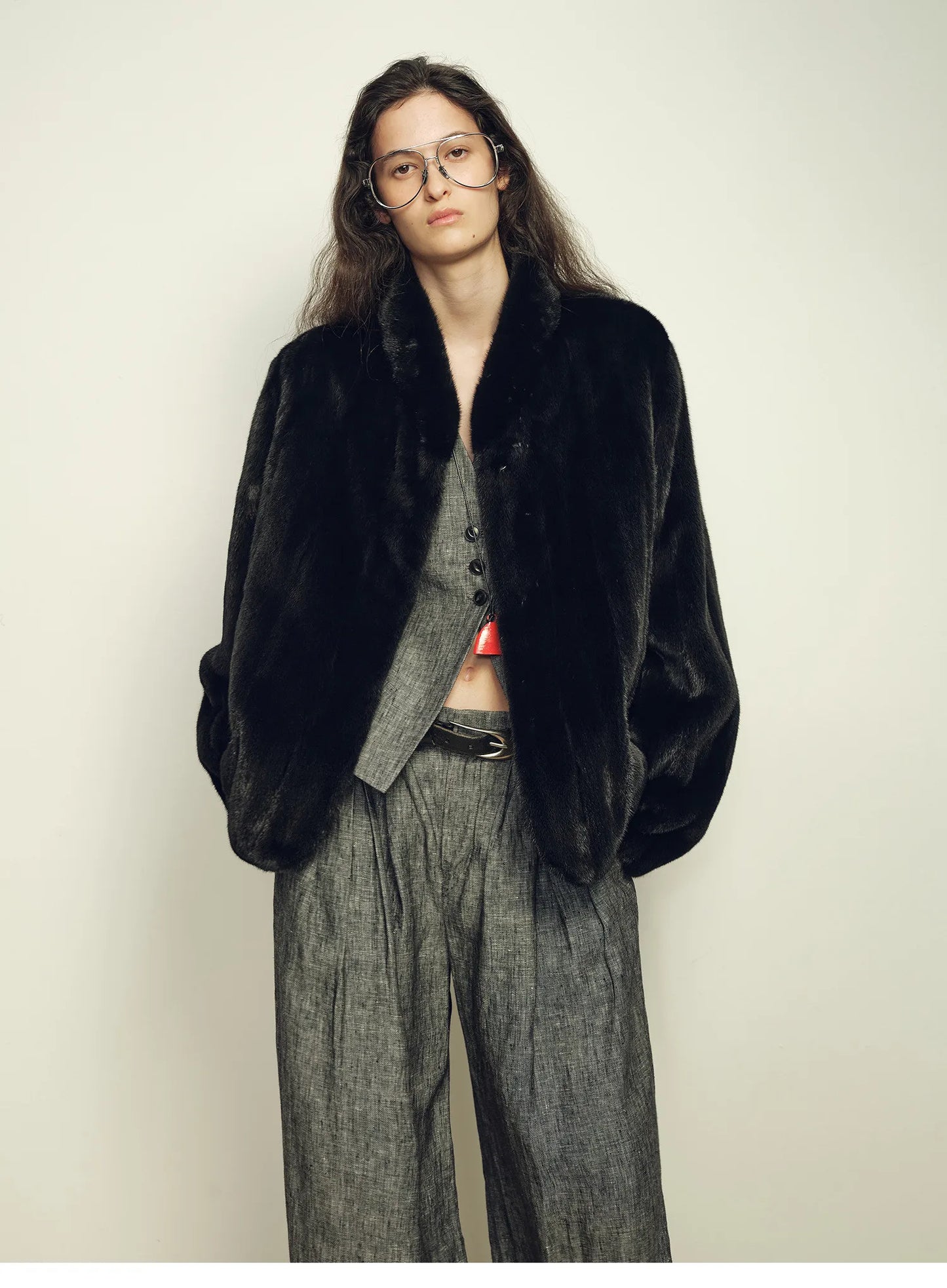 Lautaro Autumn Winter Short Brown Thick Warm Soft Faux Mink Fur Coat Women Stand Collar Elegant Luxury Chic Fluffy Jacket 2025