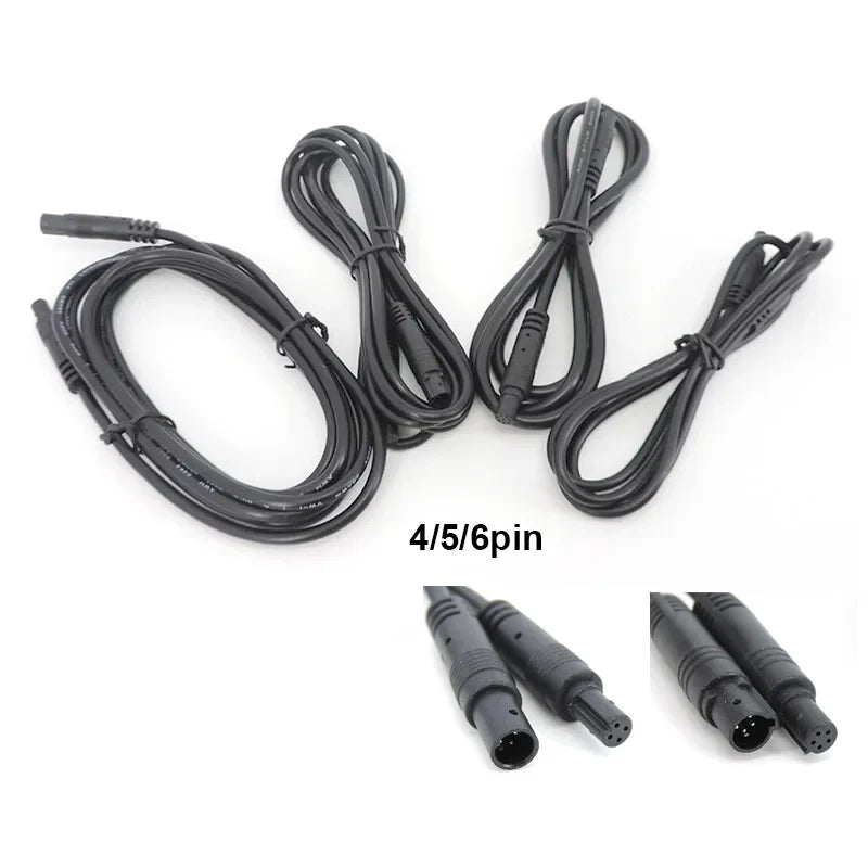 4pin 5pin 6pin Male to Female Cord Car Vehicle DVR Camera Extension connector Cables HD Monitor Rear View Camera Wire