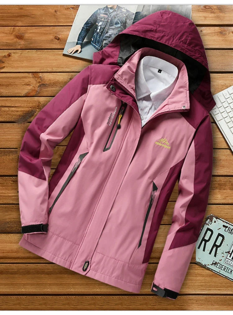 TRVLWEGO Women's Waterproof Hiking Jacket Windproof Windbreaker Camping Hunting Climbing Trekking Fishing Coat Outdoor Clothing