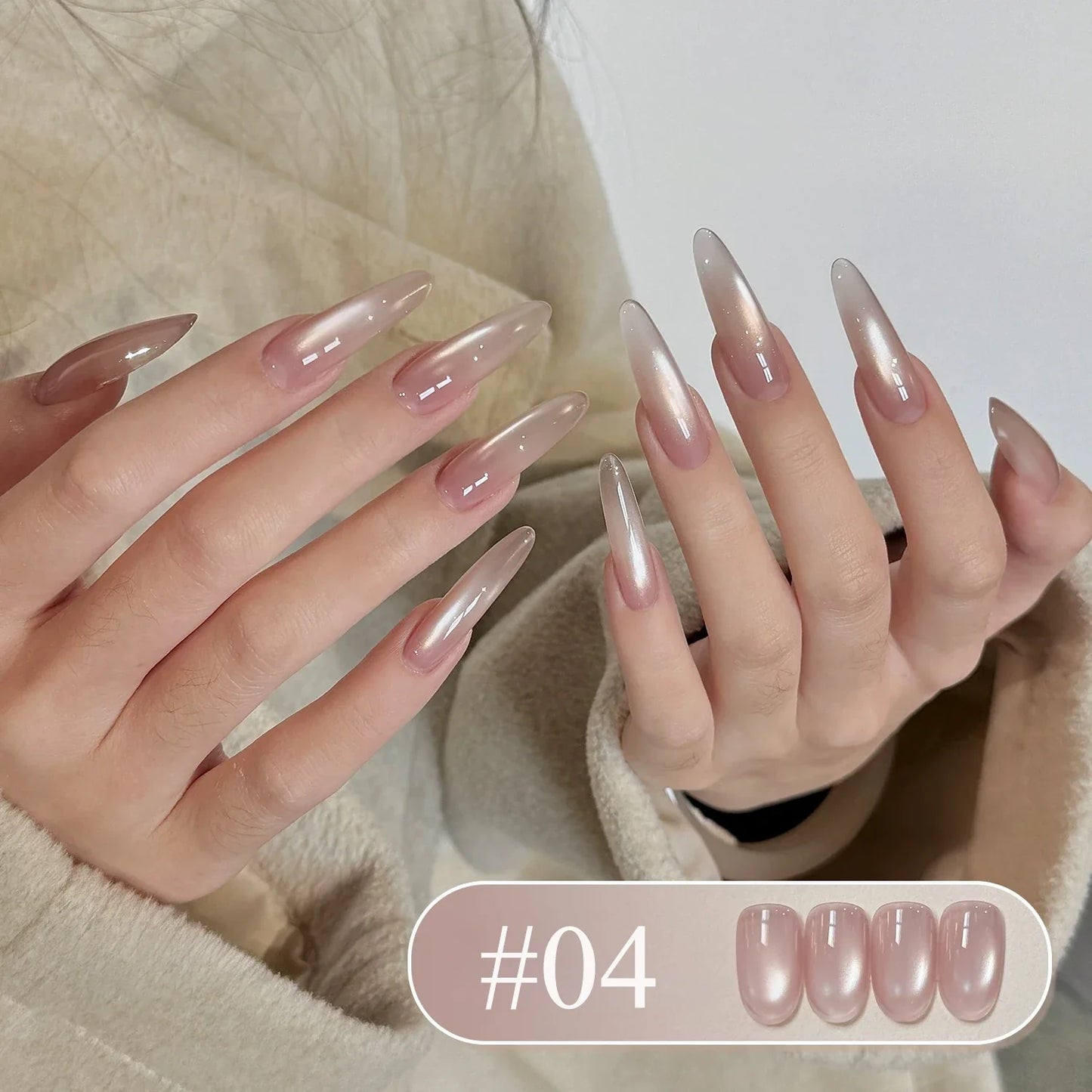 1-12pcs WS Hot Style Non-gray Universal White Cat Eye Gel Nail Polish Super Flash White Glass Bead Nail Art Nail Suppies