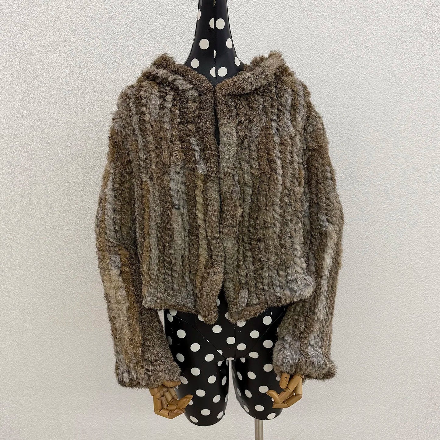 Real Rabbit Fur Hooded Coat Long Sleeve Women Casual Loose Knitted Genuine Fur Jacket With Hood Female Natural Fur Outwear