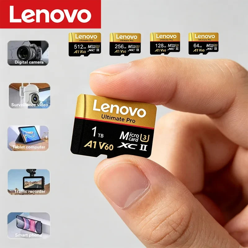 Lenovo 1TB Memory Card Stable Performance for Camera Surveillance Devices High Speed Micro TF SD Memory Card 512GB 256GB 128GB