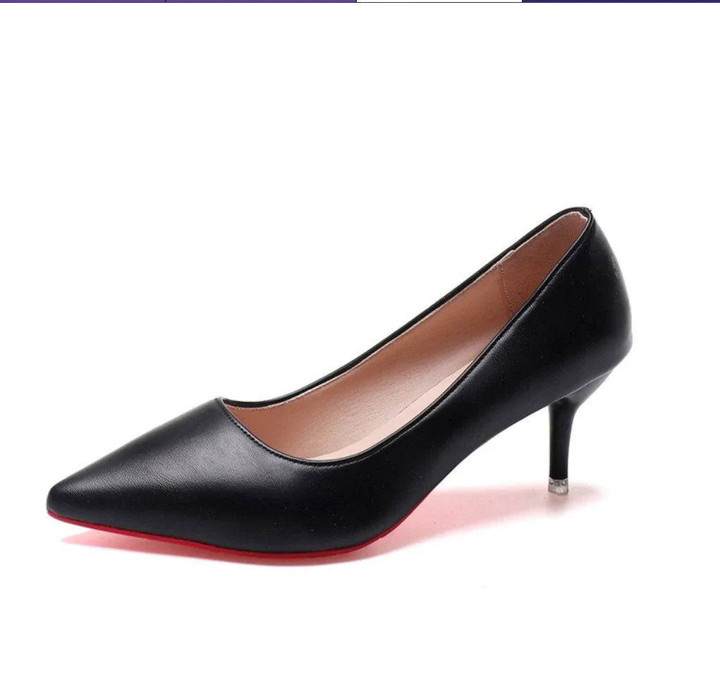 Sexy Red Bottom Women High Heels Classic Ladies Pumps Autumn Leather Dress Heel Shoes for Women Banquet Wedding High Heels