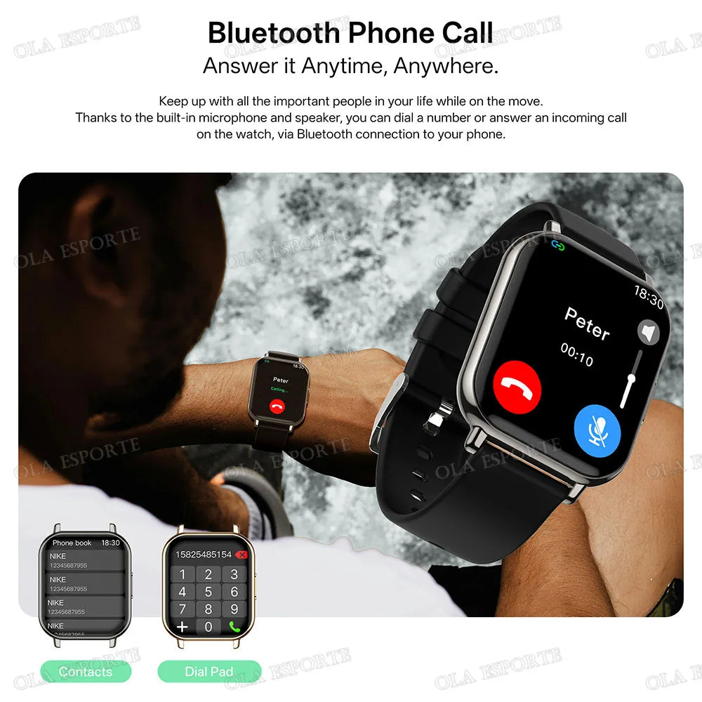 2026 Upgraded Smart Watch Heart Rate Blood Oxygen/Pressure Sleep Monitoring Bluetooth Call Voice Assistant Sport Mode Smartwatch