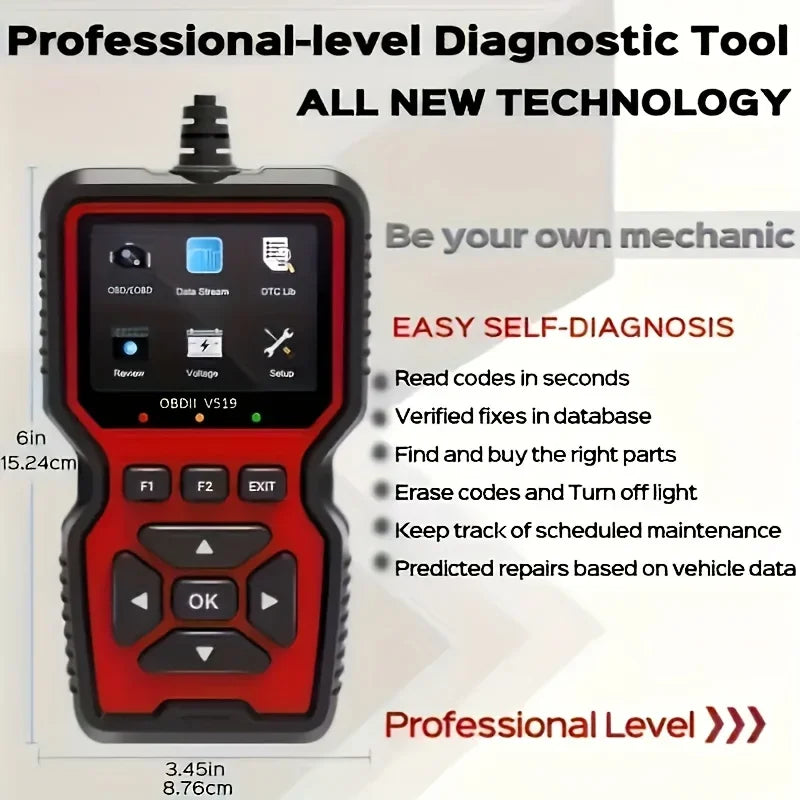Scanner Code Reader Car Diagnostic Tool Engine Fault Code Reader for Turn V519 OBD2 Scanner Handheld Vehicle Inspection