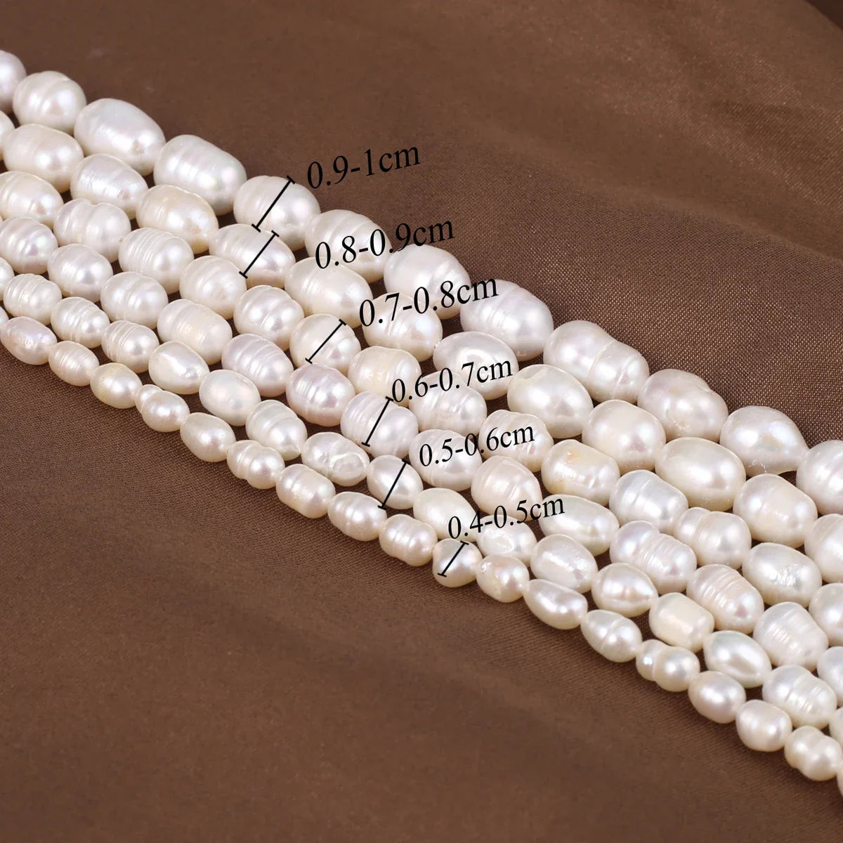 A Natural Freshwater Pearl Bead Rice Shape Christmas Gift Ladies White Jewelry Making DIY Fashion Bracelet Necklace Accessories