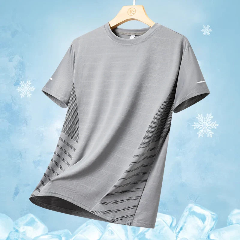 Men Cooling Quick Dry Running T-Shirt Breathable Athletic Top