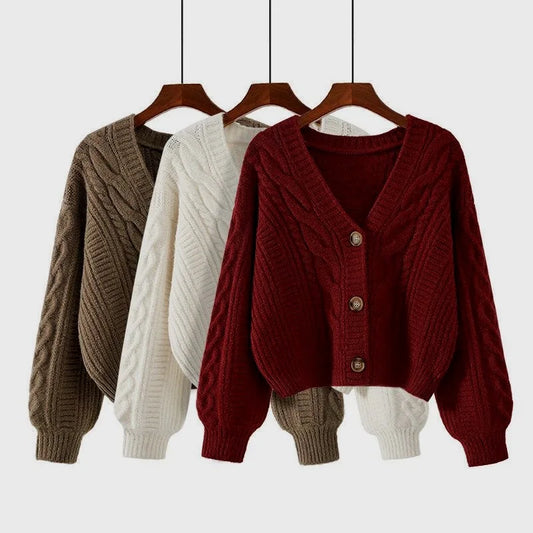 Autumn Winter Fashion Cardigan Sweater Women Knitted Coats Female Solid Long Sleeve Casual Knit Jacket Cardigans Tops Knitwear