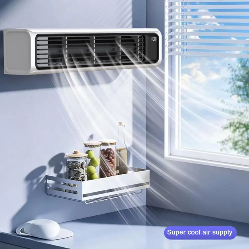 Portable Air Conditioner, Wall Mount Desktop Fan, 3 Speed Bladeless Tower Fan with Digital Display, Quiet Personal Cooling Fan f