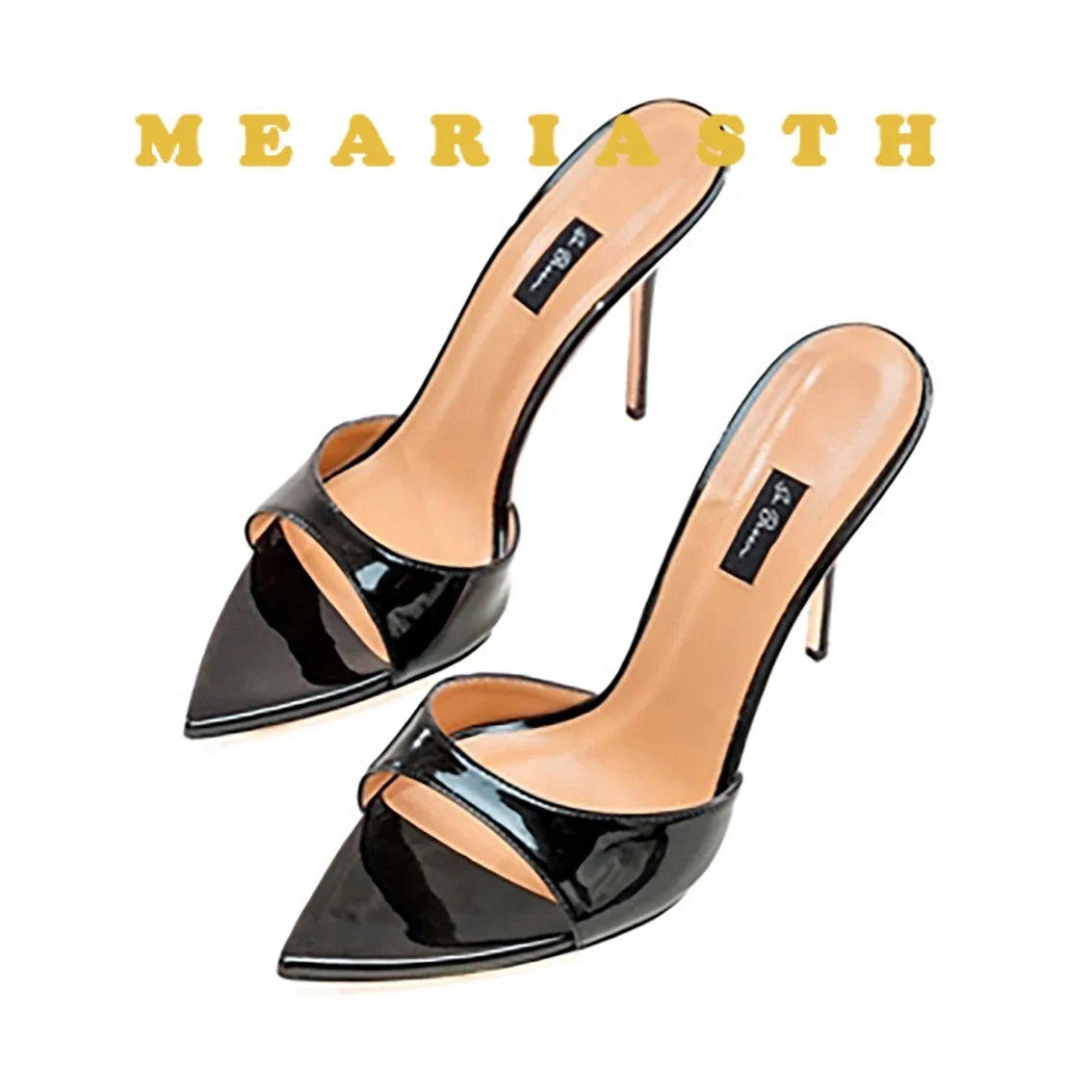 12/10cm pointed Open Toe High Heel Shoes Woman Summer OutsideSlipper Party Stiletto Luxury Designer Patent Leather Women Sandals