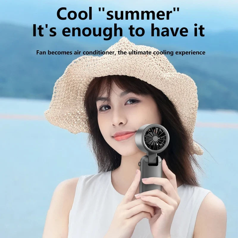 Lenovo Foldable/Hangable USB Desk Fan Ice Cooling Handheld Fan 100 Speeds Turbo Portable for Outdoor Fast Chill Ice Compress New
