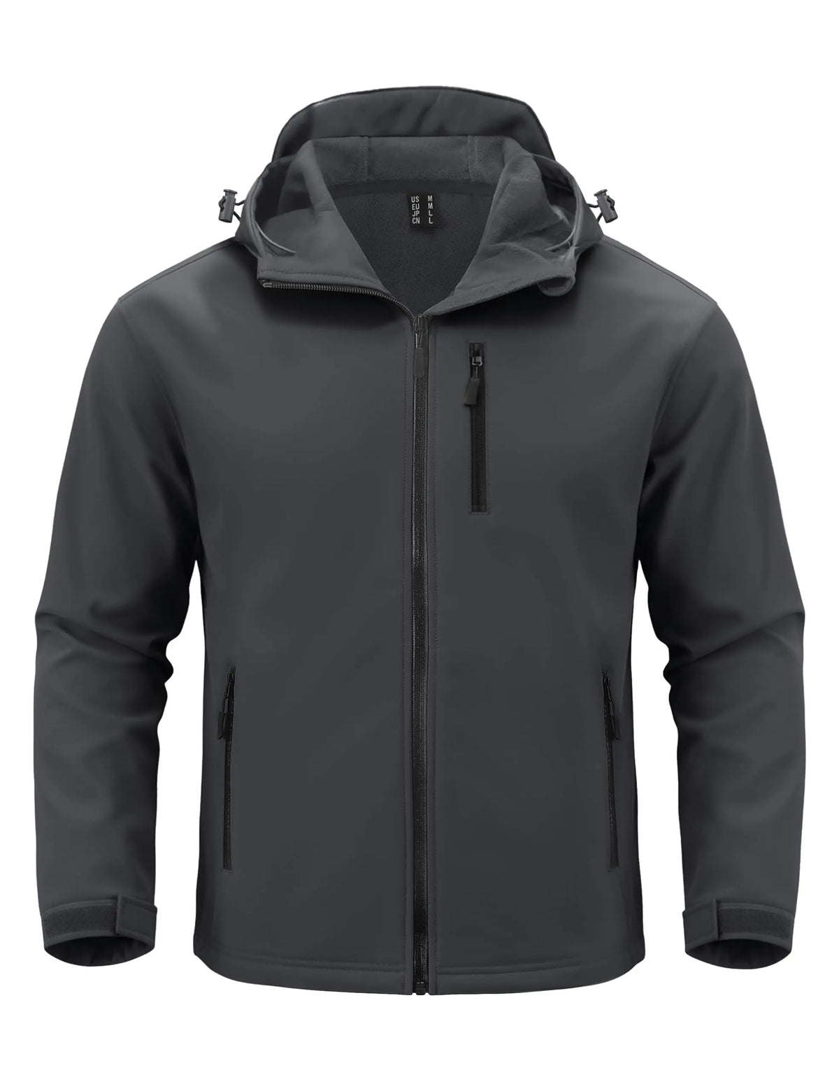 TACVASEN Hooded Rain Softshell Jacket Mens Fleece Lined Waterproof Jacket Work Jacket Outdoor Trekking Hiking Windbreaker Male