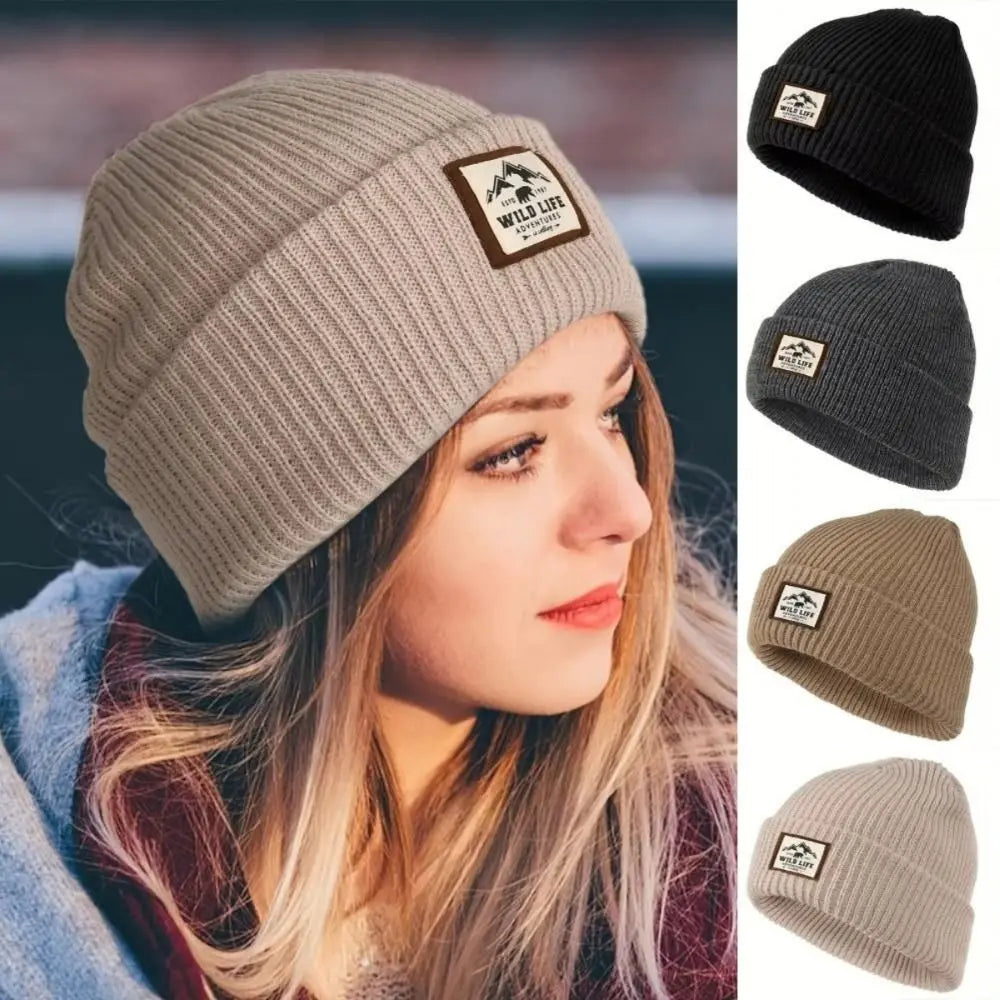 New Warm Outdoor Fleece Sports Hat Windproof Ear Protection Beanie Hats Knitted Thickened Winter Cap Men Women