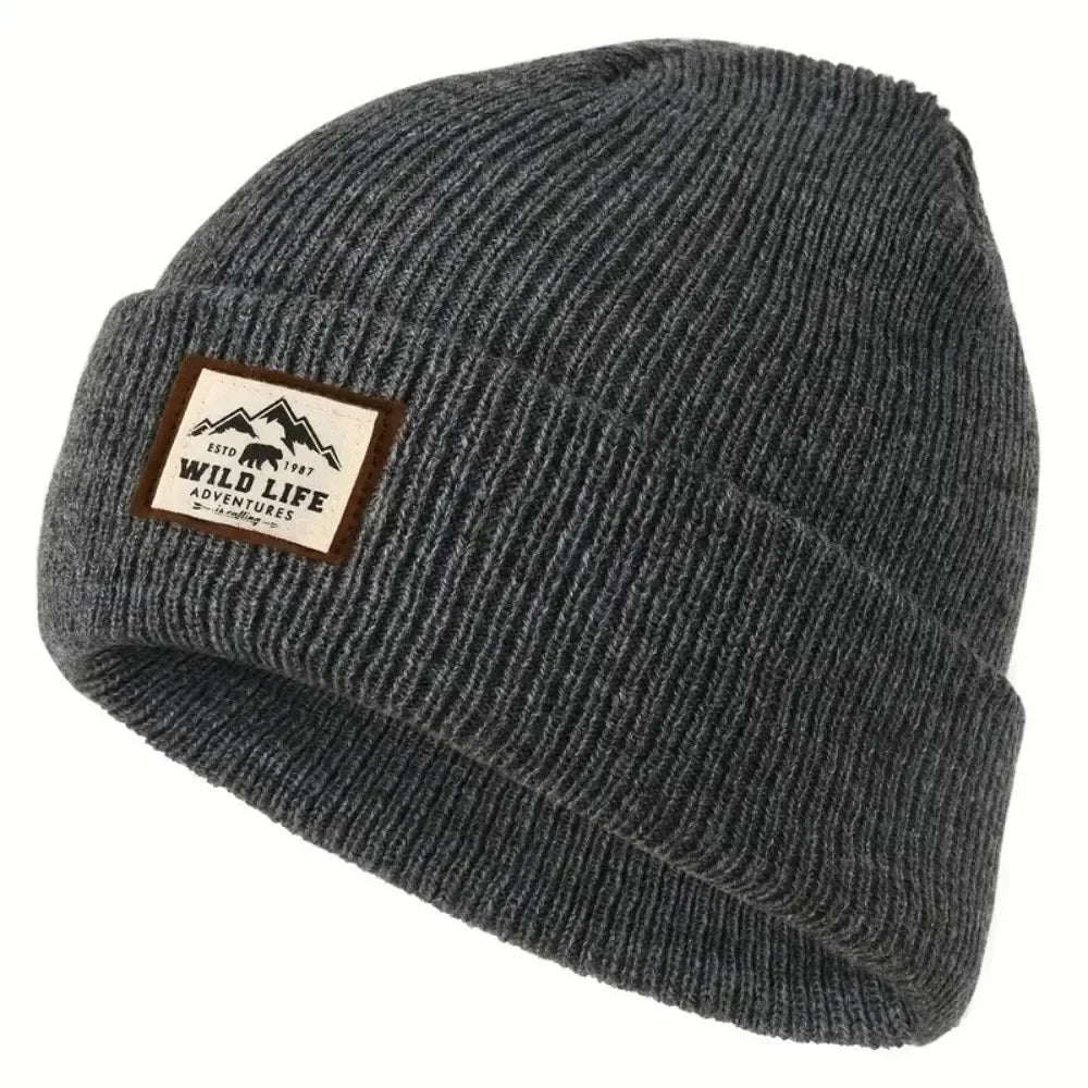 New Warm Outdoor Fleece Sports Hat Windproof Ear Protection Beanie Hats Knitted Thickened Winter Cap Men Women