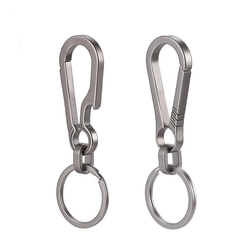 1PC Titanium Alloy Keychain Tiranium Buckle Key Ring Car Accessor Waist Hanging Chain Ring Buckles Opener EDC Outdoor Tool
