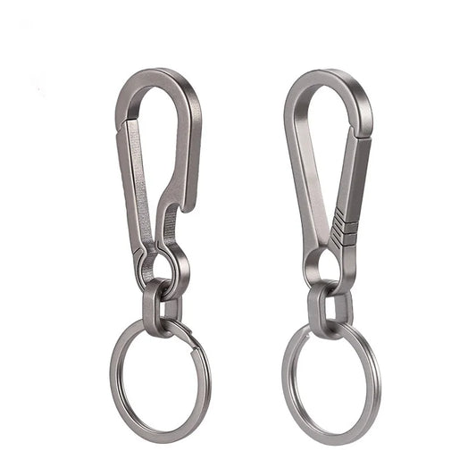 1PC Titanium Alloy Keychain Tiranium Buckle Key Ring Car Accessor Waist Hanging Chain Ring Buckles Opener EDC Outdoor Tool