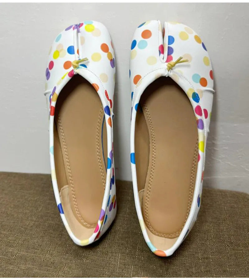 Split Toe Women Ballet Flats Fashion Tabi Shoes Casual Slip-on Loafers Ladies Pleated Leather Espadrilles Zapatillas Mujer