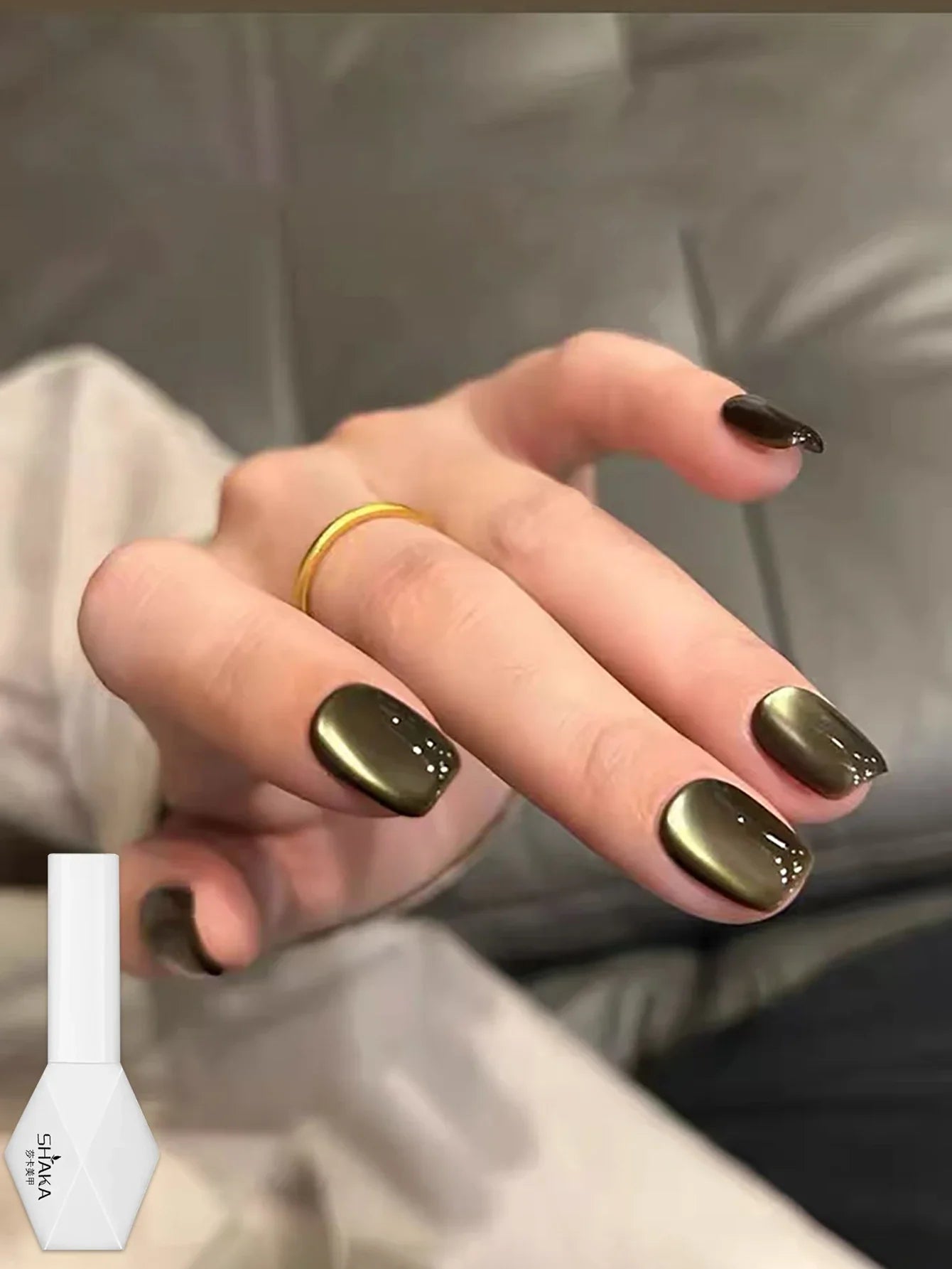 WS Black Glass Cat Magnetic Gel Nail Polish Punk Style Nail Art Manicure Varnis Semi Permanent Gel for Winter Nail Supplies