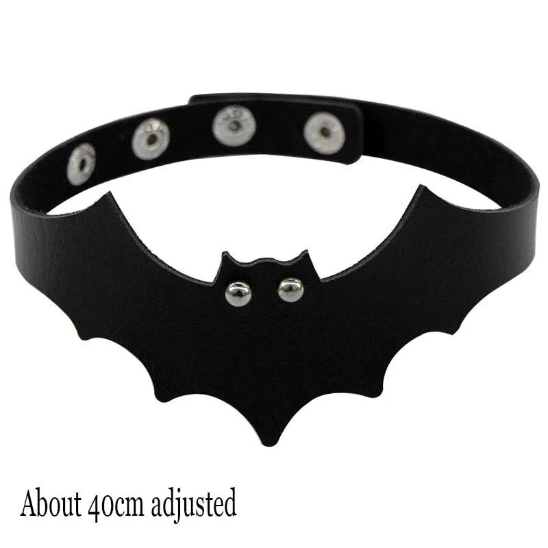 Black PU Leather Punk Choker Collar Necklace with Rivets Gothic Femme Jewelry for Party Club Sexy Goth Pendientes