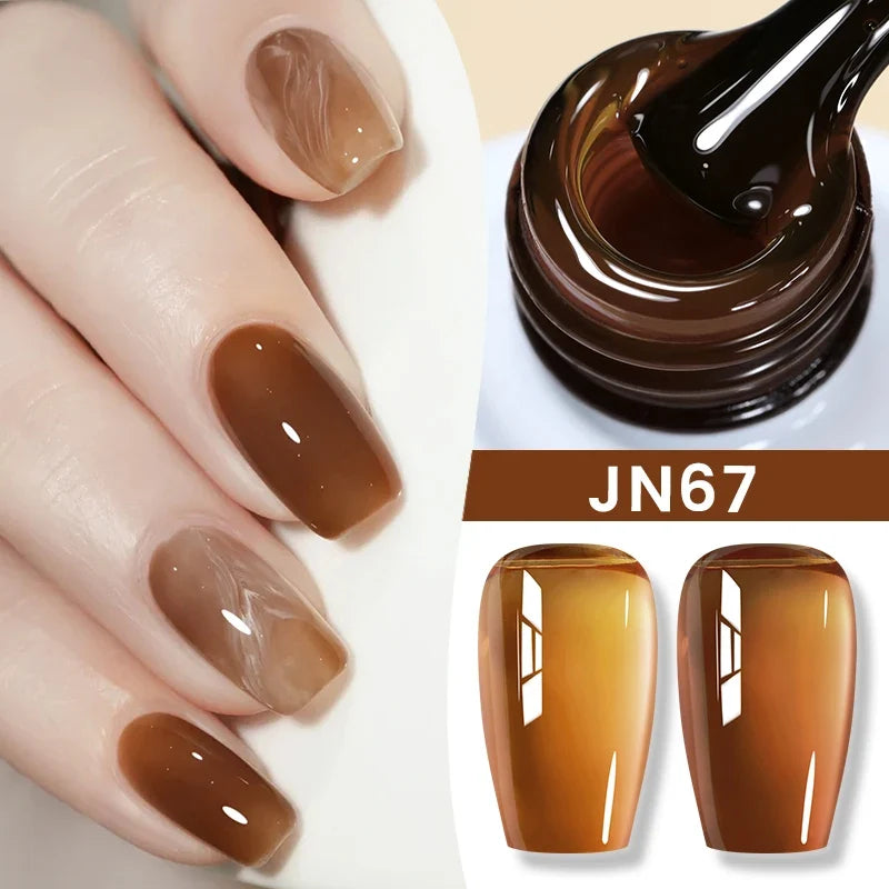 BORN PRETTY 10ml Jelly Nude Gel Nail Polish 50 Colors Semi Transparent Nail Art Nail Supplies Soak off UV LED Nails Gel Varnish