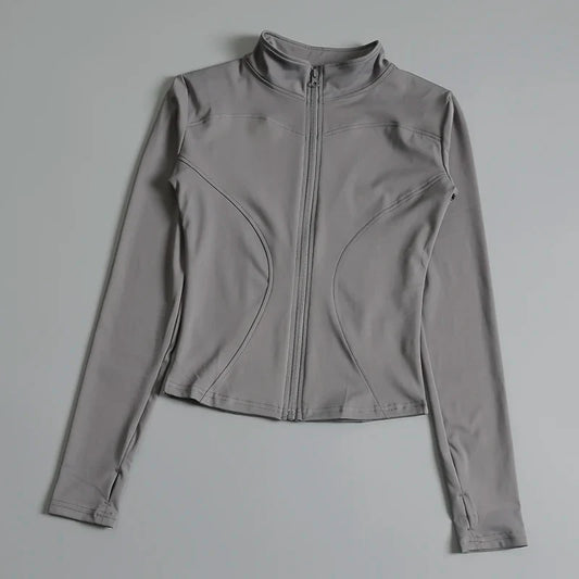 Women Zip Fitness Yoga Shirt Long Sleeve Sports Jacket Gym Top Activewear Running Coats Workout Clothes Woman
