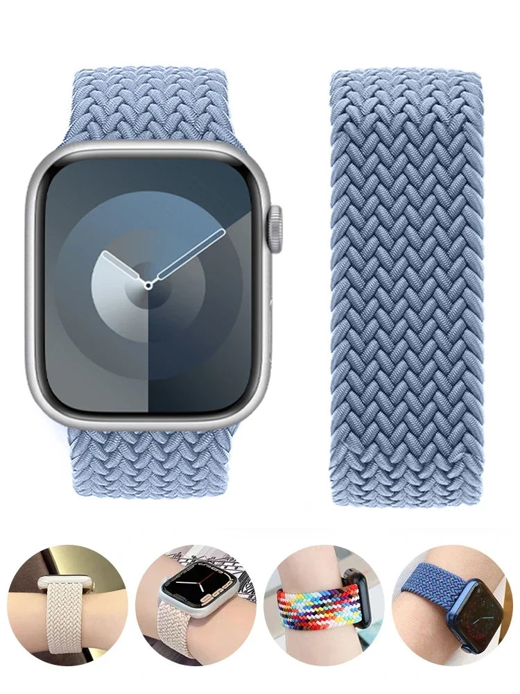 Braided Solo Loop For Apple watch Band 46mm 44mm 45mm 42mm 40mm 41mm Bracelet correa iwatch Series Ultra 2 11 10 9 SE 8 7 Strap