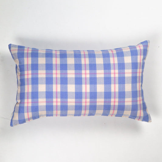 Abigail Plaid Rectangle Pillow in Periwinkle and Pink