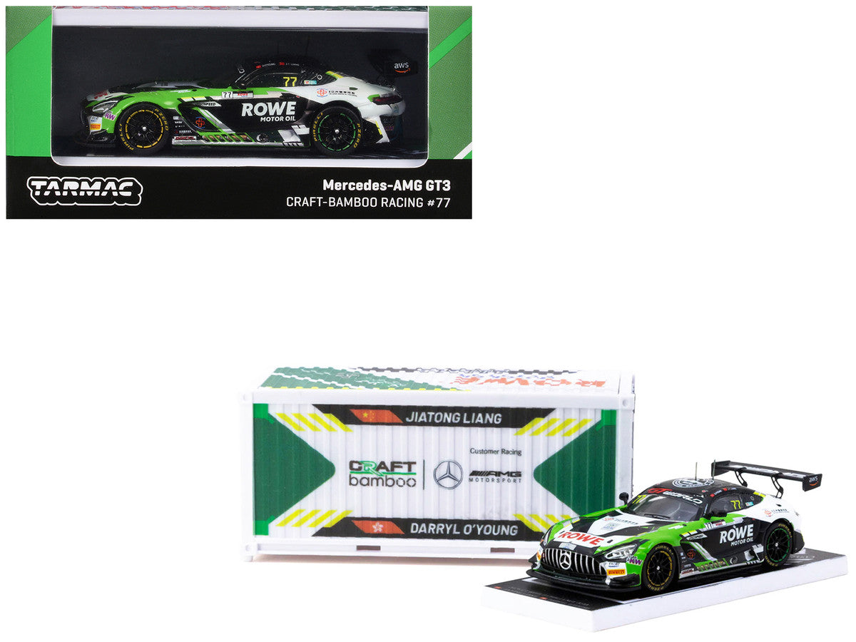 Mercedes-AMG GT3 #77 Liang Jiatong - Darryl O'Young "Craft-Bamboo Racing" "GT World Challenge Asia 2025 - Beijing Season Finale" (2025) with Container Display Case "Hobby64" Series 1/64 Diecast Model Car by Tarmac Works