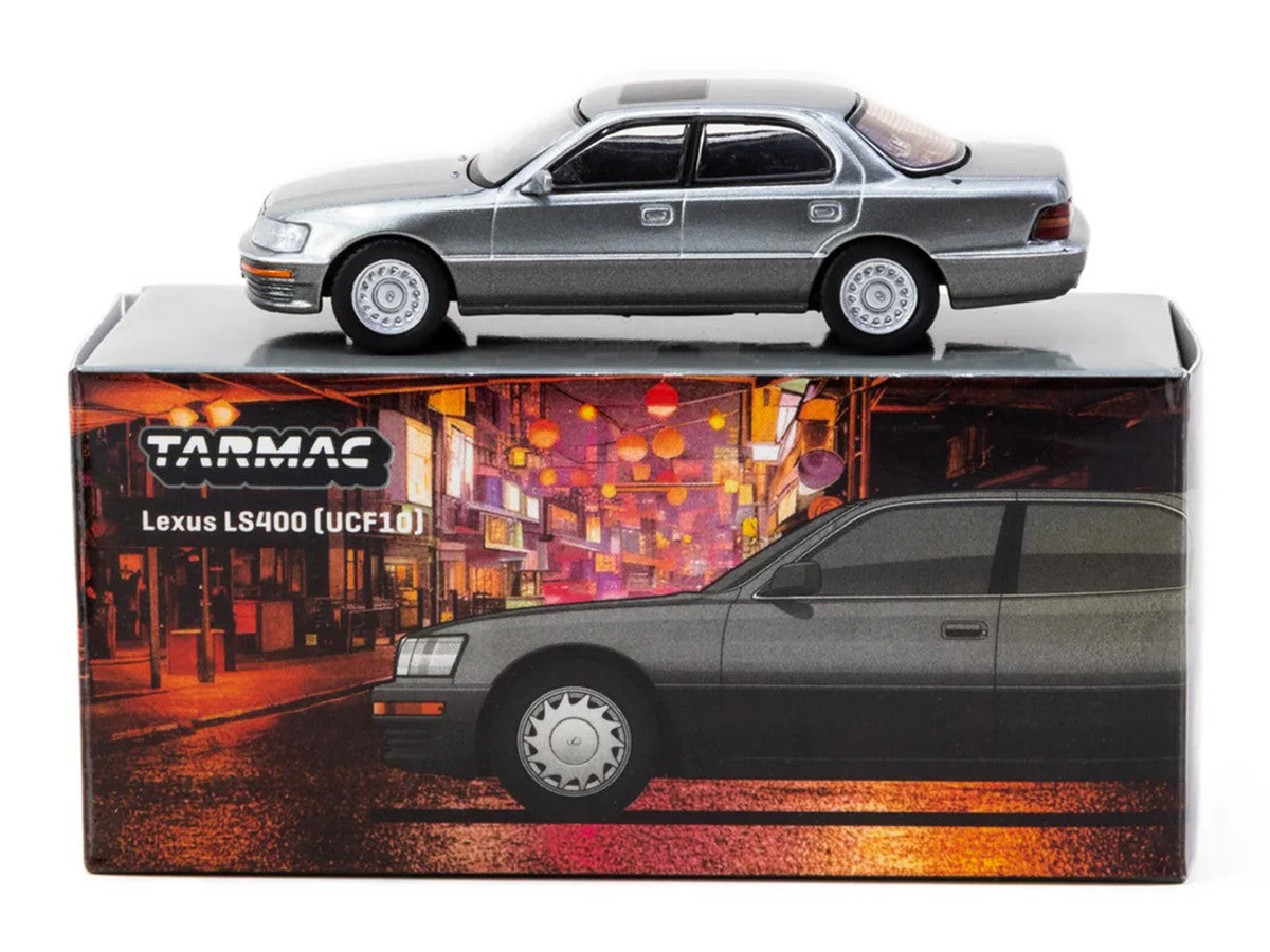 Lexus LS400 RHD (Right Hand Drive) Flint Gray Metallic "Global64" Series 1/64 Diecast Model Car by Tarmac Works