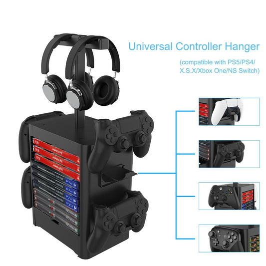NNEIDS Ps5 / Xsx Game Disc & Headphone Storage Rack