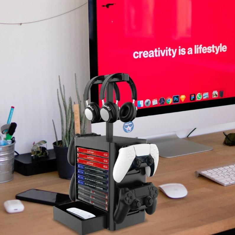 NNEIDS Ps5 / Xsx Game Disc & Headphone Storage Rack