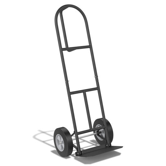 P-Handle Sack Truck with 10 Inch Wheels and Foldable Load Area-Red