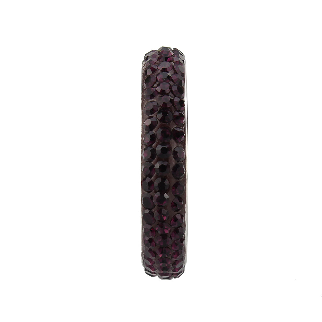 TK3837 - High polished (no plating) Stainless Steel Ring with Top Grade Crystal  in Amethyst(204)