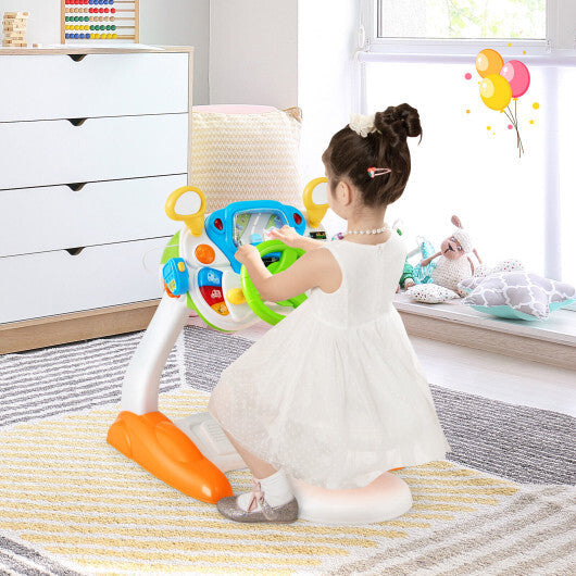 Kids Steering Wheel Pretend Play Toy Set with Lights and Sounds - Color: Multicolor