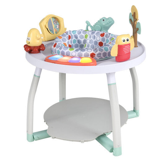 5-in-1 Baby Activity Center Interactive Bounce Seat with Removable Toys-White