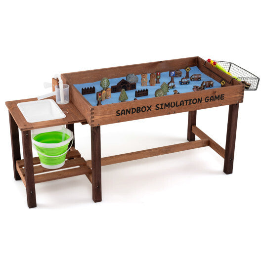 Sensory Table with Water Pump & Sink and 33 Sand Toys for Toddlers