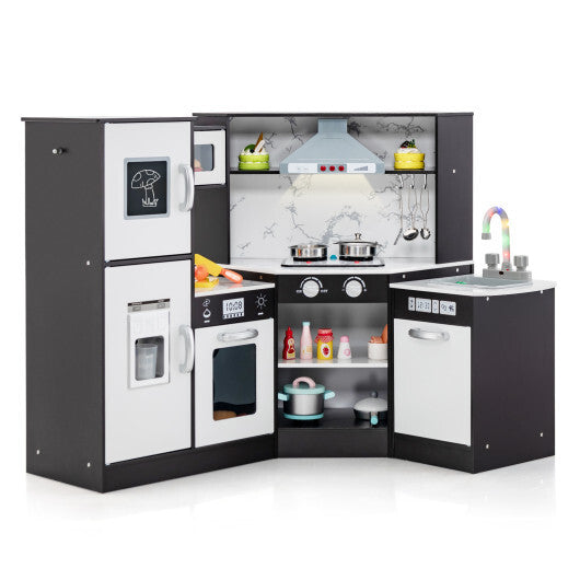 Kids Corner Pretend Kitchen Playset with Separated Washing Basin-Coffee