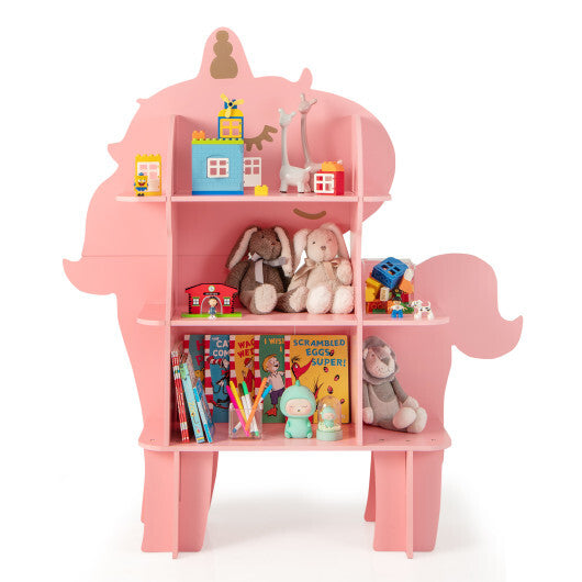 Green Kids Bookcase Shelf Toy Storage Organizer with Open Storage Shelves