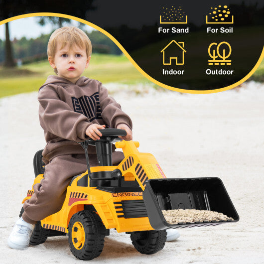 Excavator Digger Toy with Adjustable Bucket-Yellow - Color: Yellow