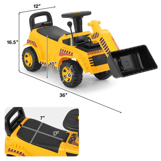 Excavator Digger Toy with Adjustable Bucket-Yellow - Color: Yellow