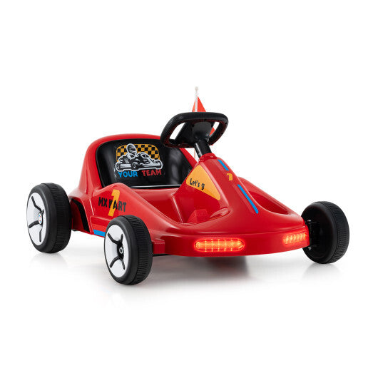12V Electric Go Kart for Kids Race Toy with Remote Control and Music-Blue