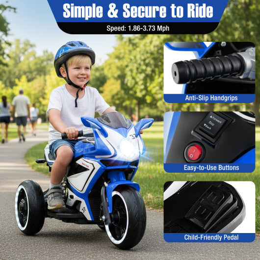 Kids Ride on Motorcycle 6V Battery Powered Mini Electric Motorbike with LED Lights-Red