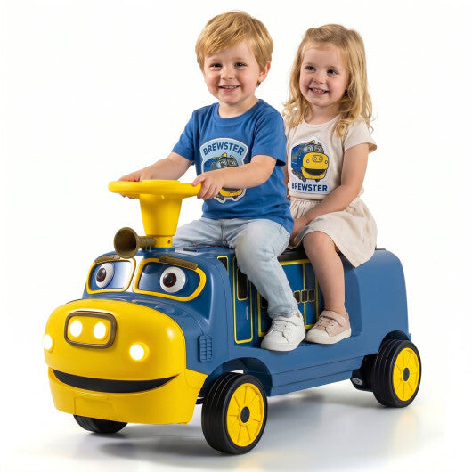 12V 2-Seater Kids Ride on Train with Height Adjustable Seat and Music Licensed Chuggington-Red